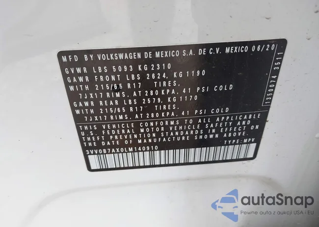 3VV0B7AX0LM140910: 42622385