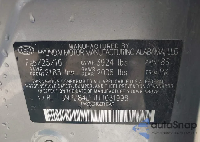 5NPD84LF1HH031998: 42622435