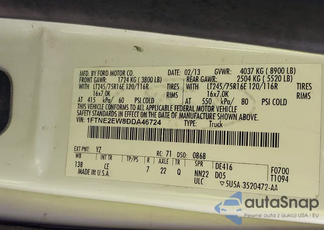 1FTNE2EW8DDA46724: 42622489