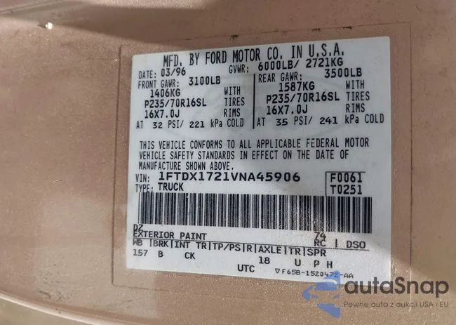 1FTDX1721VNA45906: 42622491