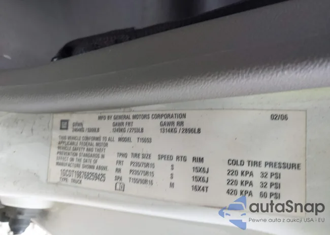 1GCDT198768259425: 42622594