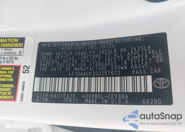 4T1DAACK3SU557672: 42622665