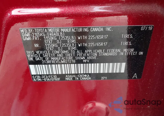 2T3RFREV5JW821218: 42622724