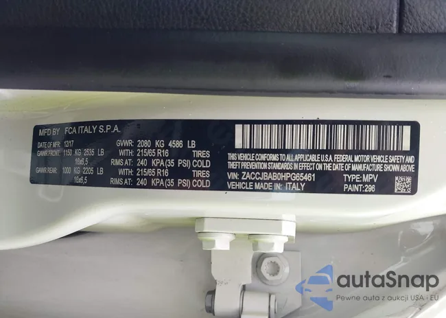 ZACCJBAB0HPG65461: 42622815