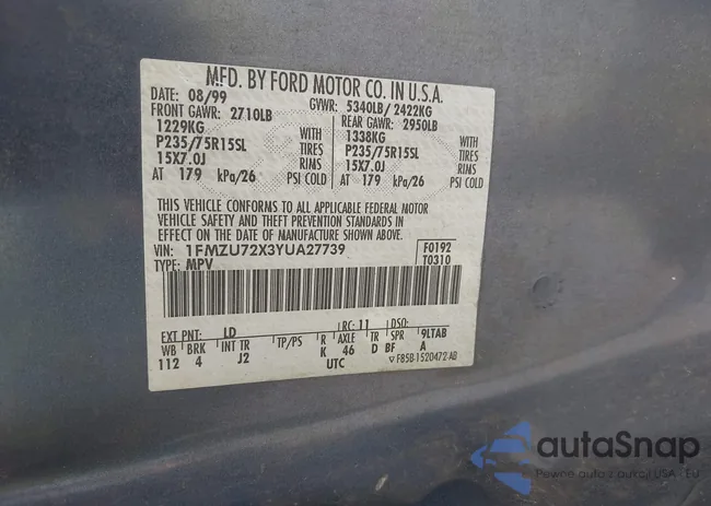 1FMZU72X3YUA27739: 42622937