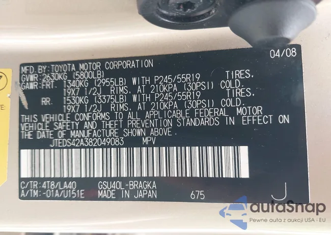 JTEDS42A382049083: 42622958