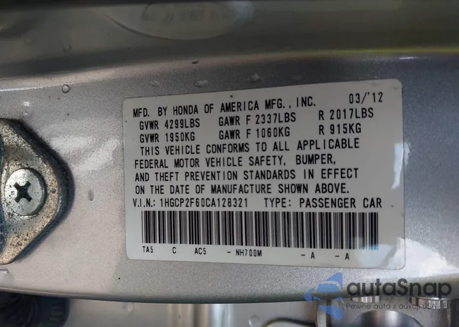 1HGCP2F60CA128321: 42621995