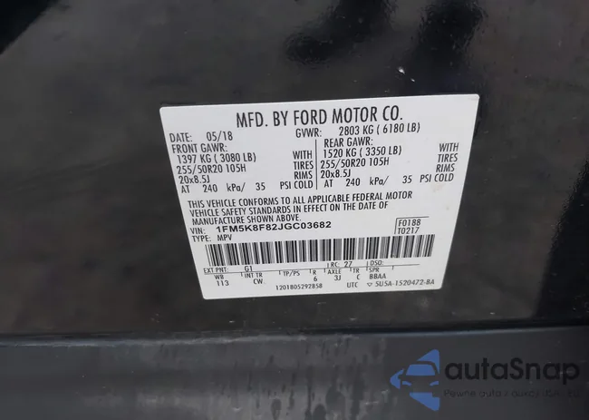 1FM5K8F82JGC03682: 42622097