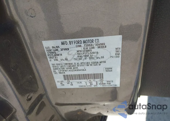 1FTPW14525KE84564: 42622098