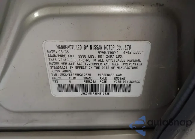 JNKCV51F35M310835: 42622169