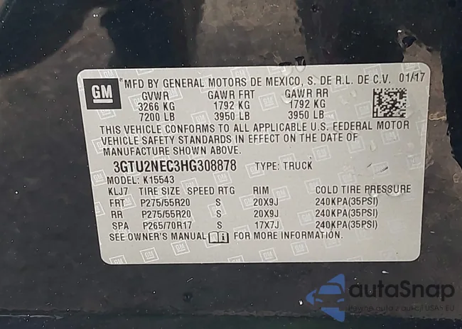 3GTU2NEC3HG308878: 42622247