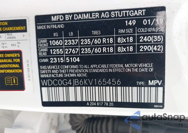 WDC0G4JB6KV165456: 42623367