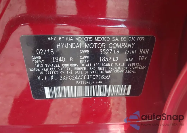 3KPC24A36JE021659: 42623400