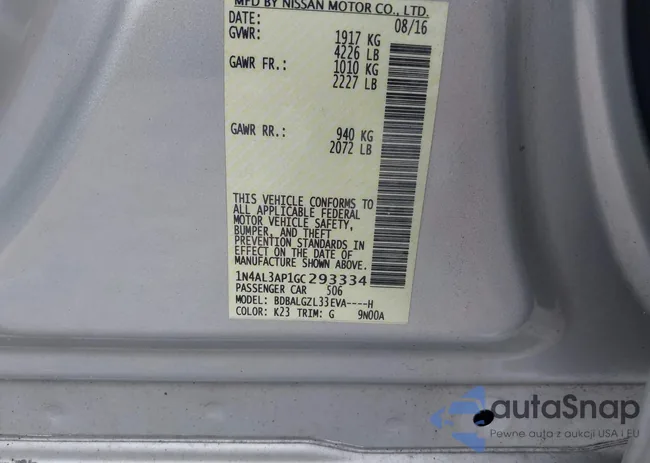 1N4AL3AP1GC293334: 42623511