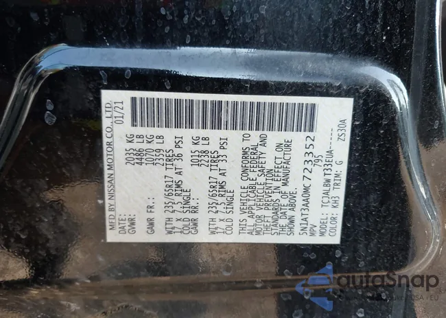 5N1AT3AA0MC723352: 42623521