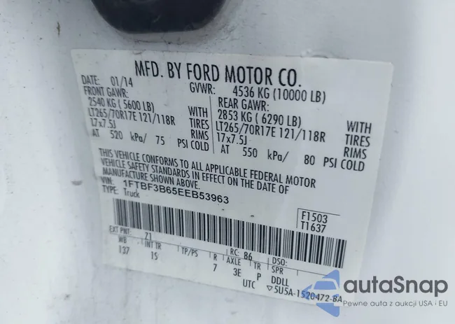 1FTBF3B65EEB53963: 42623551