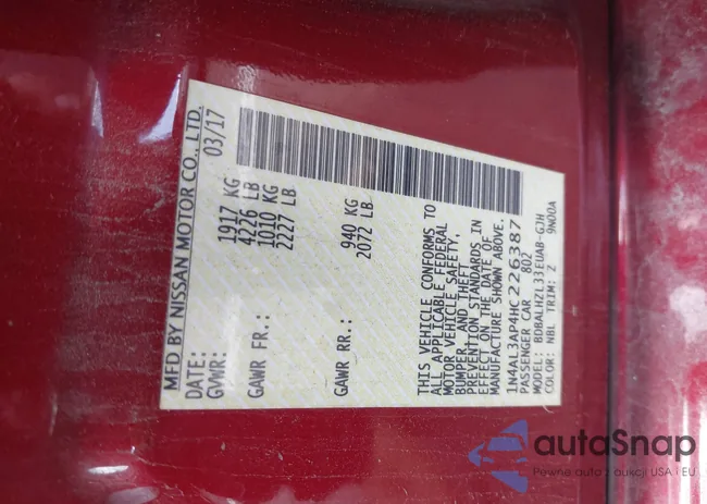 1N4AL3AP4HC226387: 42623556