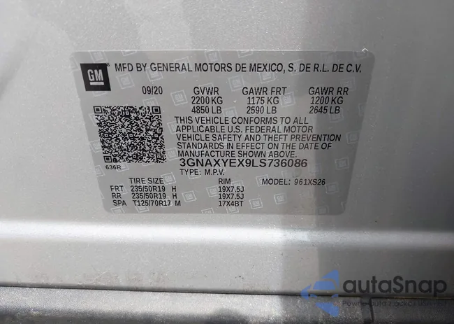 3GNAXYEX9LS736086: 42623611