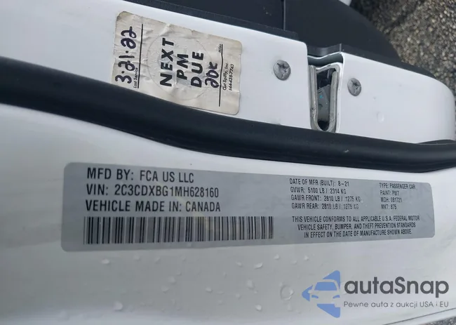 2C3CDXBG1MH628160: 42623654