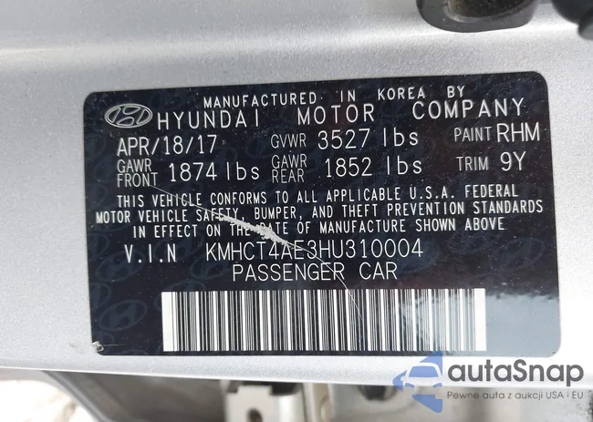 KMHCT4AE3HU310004: 42623906