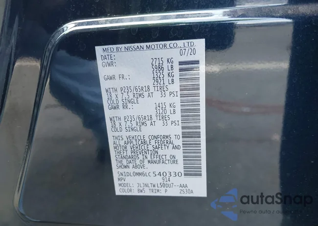 5N1DL0MM6LC540330: 42623035