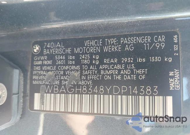 WBAGH8348YDP14383: 42623041