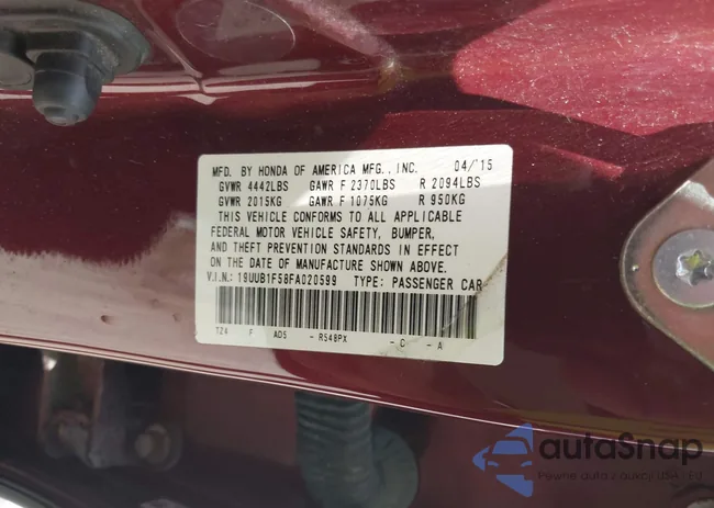 19UUB1F58FA020599: 42623133