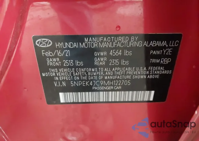 5NPEK4JC9MH122705: 42624405