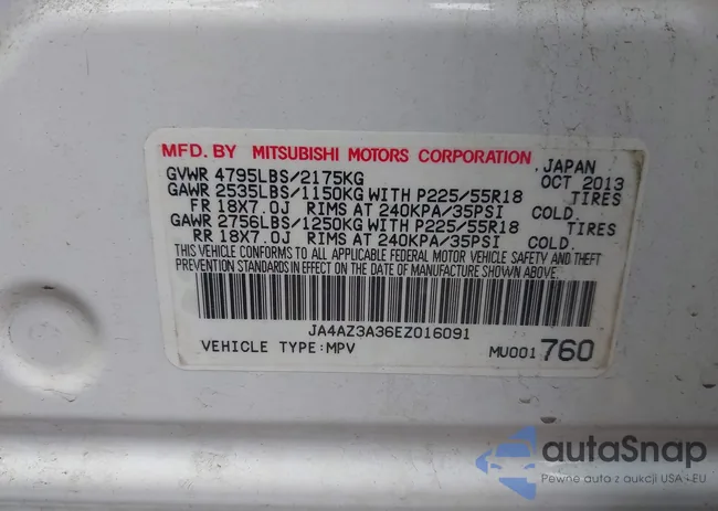 JA4AZ3A36EZ016091: 42624531