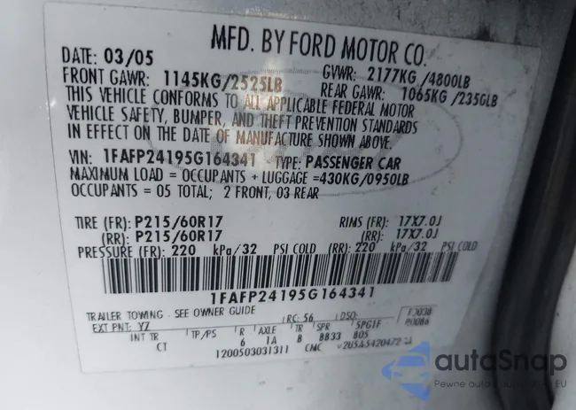 1FAFP24195G164341: 42624756