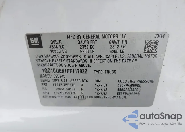 1GC1CUE81FF117822: 42624804