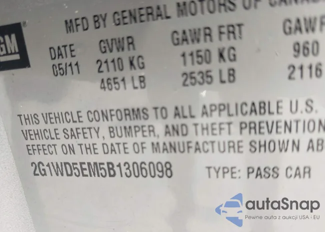 2G1WD5EM5B1306098: 42624838