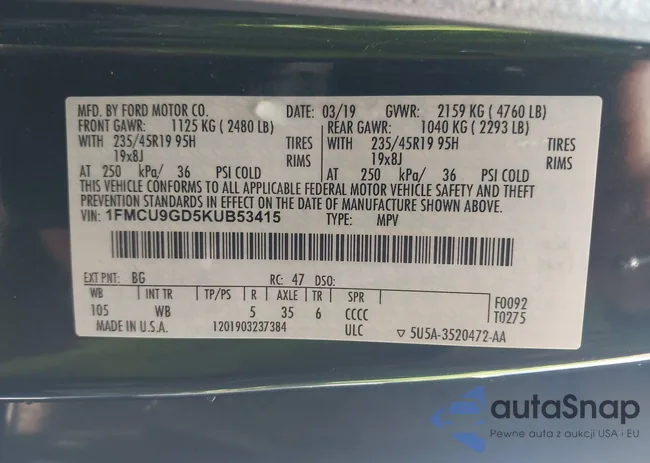 1FMCU9GD5KUB53415: 42624891