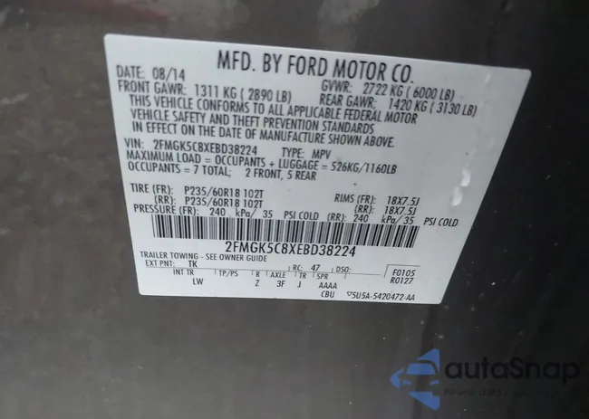 2FMGK5C8XEBD38224: 42624289