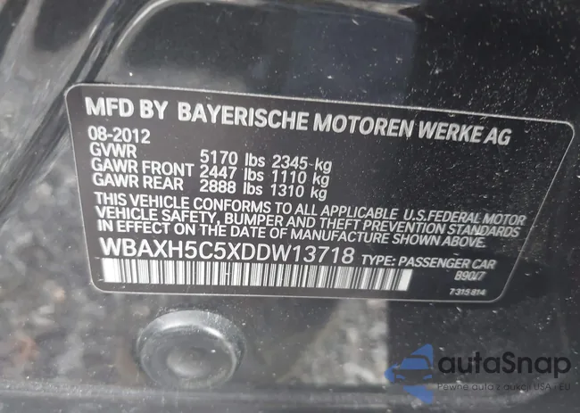 WBAXH5C5XDDW13718: 42625522