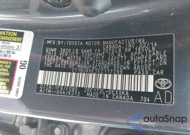 2T1BURHE2EC117299: 42625526