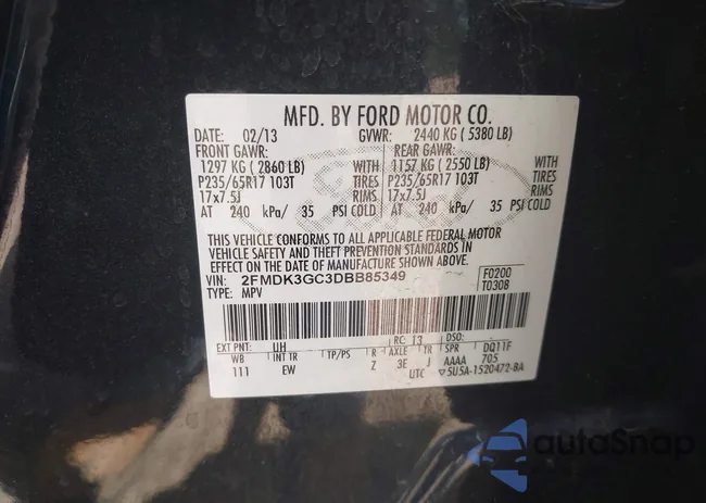 2FMDK3GC3DBB85349: 42625813