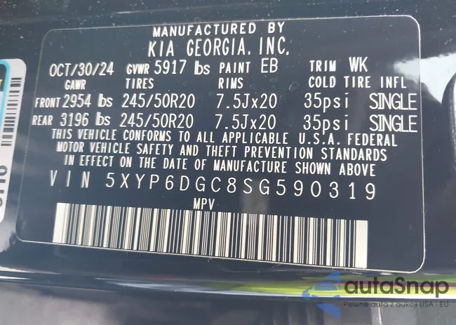 5XYP6DGC8SG590319: 42625086