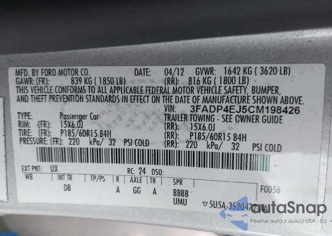 3FADP4EJ5CM198426: 42626518