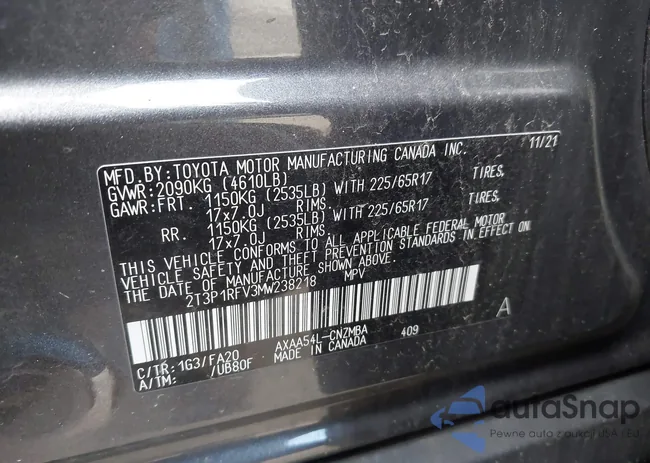 2T3P1RFV3MW238218: 42626641