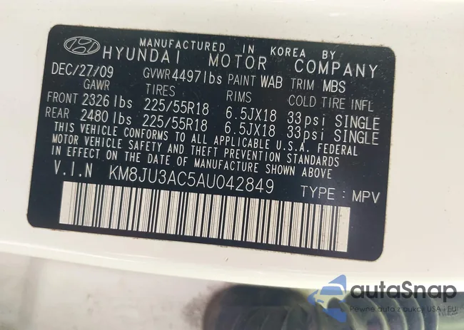 KM8JU3AC5AU042849: 42626655