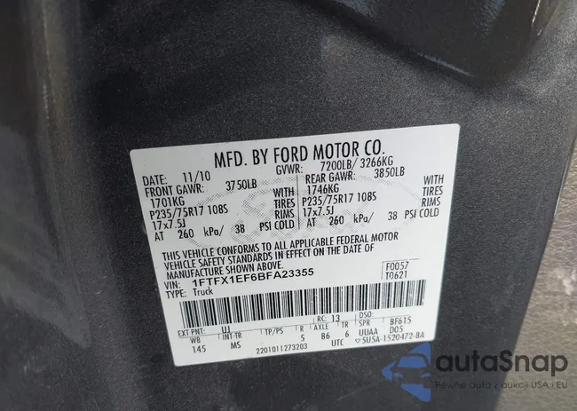 1FTFX1EF6BFA23355: 42626850