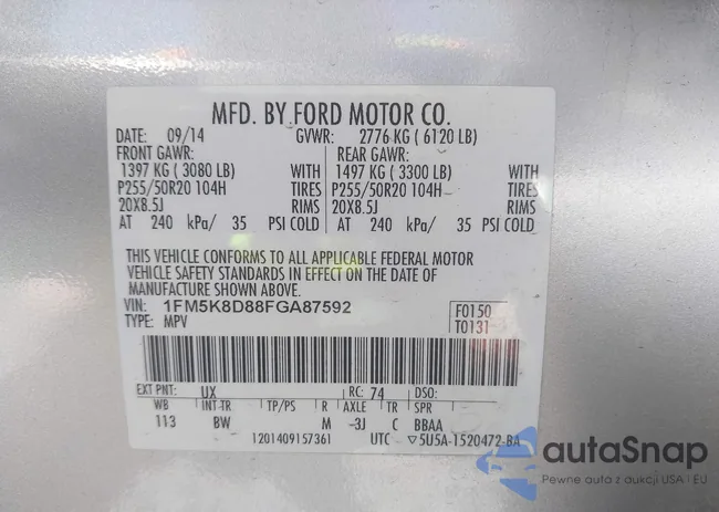 1FM5K8D88FGA87592: 42626085