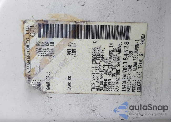 1N4BL2AP7BC184528: 42626304