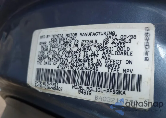 4T3ZF13C7XU094546: 42627380