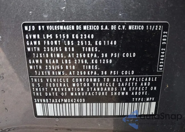 3VVNB7AX4PM042409: 42627800