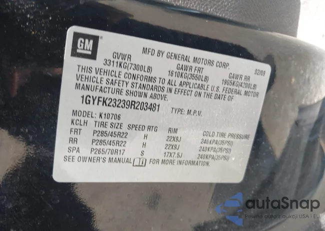 1GYFK23239R203481: 42627888