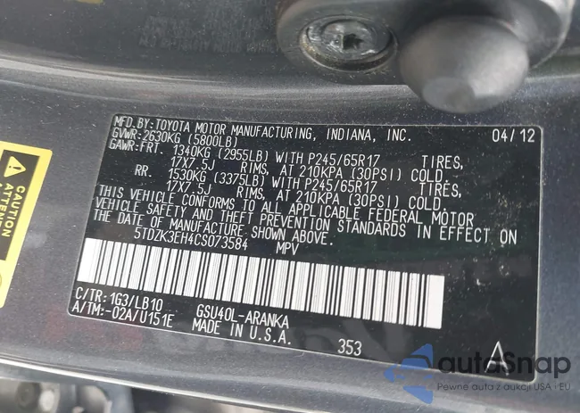 5TDZK3EH4CS073584: 42627930