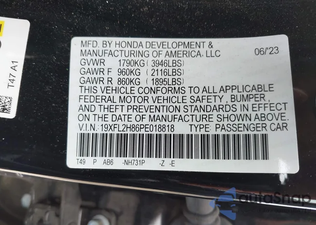 19XFL2H86PE018818: 42627940