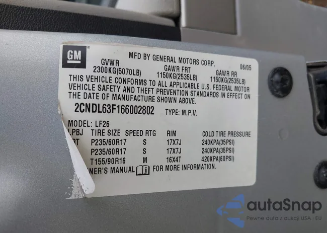 2CNDL63F166002802: 42627080